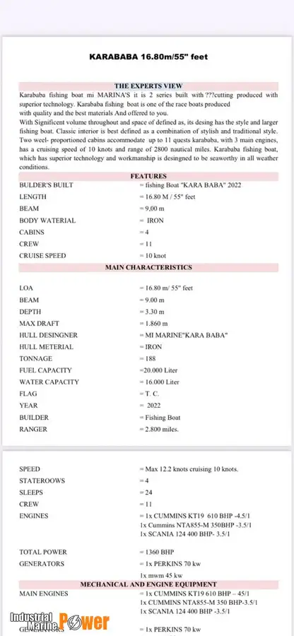 ఫిషింగ్ ట్రాలర్ అమ్మకానీకి వుంది